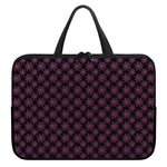 Black And Pink Spider Web Pattern Print Laptop Sleeve With Handle