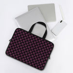 Black And Pink Spider Web Pattern Print Laptop Sleeve With Handle