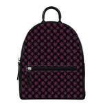 Black And Pink Spider Web Pattern Print Leather Backpack