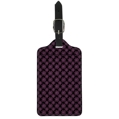 Black And Pink Spider Web Pattern Print Luggage Tag