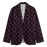 Black And Pink Spider Web Pattern Print Men's Blazer