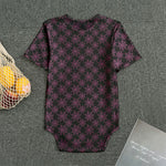 Black And Pink Spider Web Pattern Print Men's Bodysuit