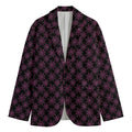 Black And Pink Spider Web Pattern Print Men's Cotton Blazer
