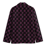 Black And Pink Spider Web Pattern Print Men's Cotton Blazer