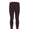 Black And Pink Spider Web Pattern Print Men's Leggings