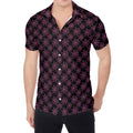 Black And Pink Spider Web Pattern Print Men's Shirt