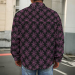 Black And Pink Spider Web Pattern Print Men's Shirt Jacket