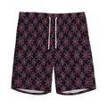 Black And Pink Spider Web Pattern Print Men's Athletic Shorts
