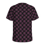 Black And Pink Spider Web Pattern Print Men's Sports T-Shirt