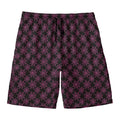 Black And Pink Spider Web Pattern Print Men's Swim Trunks