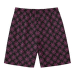 Black And Pink Spider Web Pattern Print Men's Swim Trunks