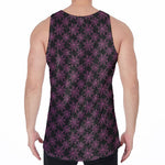Black And Pink Spider Web Pattern Print Men's Velvet Tank Top