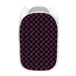 Black And Pink Spider Web Pattern Print Mesh Laundry Hamper