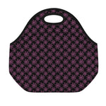 Black And Pink Spider Web Pattern Print Neoprene Lunch Bag