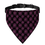 Black And Pink Spider Web Pattern Print Over The Collar Dog Bandana