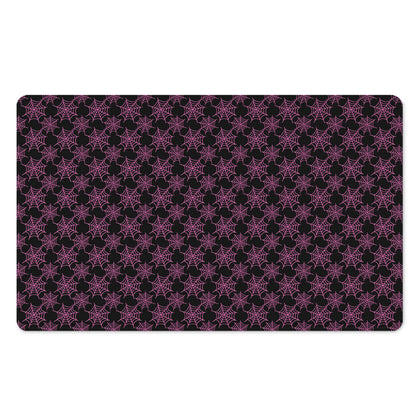Black And Pink Spider Web Pattern Print Polyester Doormat