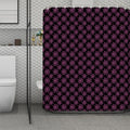 Black And Pink Spider Web Pattern Print Polyester Shower Curtain