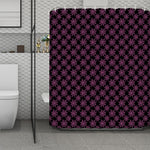 Black And Pink Spider Web Pattern Print Polyester Shower Curtain