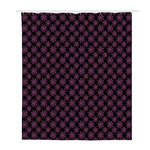 Black And Pink Spider Web Pattern Print Polyester Shower Curtain