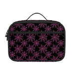 Black And Pink Spider Web Pattern Print Portable Lunch Bag