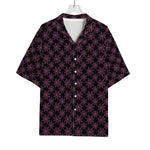 Black And Pink Spider Web Pattern Print Rayon Hawaiian Shirt