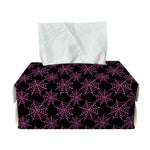 Black And Pink Spider Web Pattern Print Rectangle Tissue Box Cover