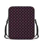 Black And Pink Spider Web Pattern Print Rectangular Crossbody Bag