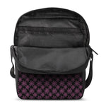 Black And Pink Spider Web Pattern Print Rectangular Crossbody Bag