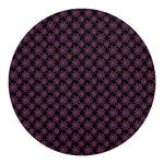 Black And Pink Spider Web Pattern Print Round Blanket