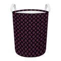 Black And Pink Spider Web Pattern Print Round Laundry Basket