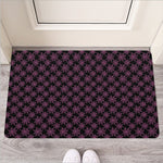 Black And Pink Spider Web Pattern Print Rubber Doormat