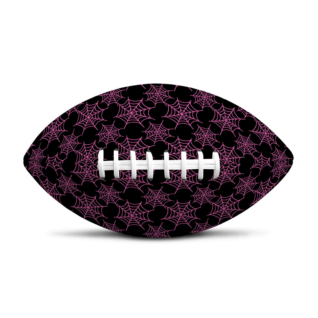Black And Pink Spider Web Pattern Print Rugby Ball