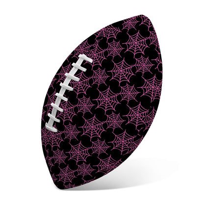 Black And Pink Spider Web Pattern Print Rugby Ball
