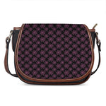 Black And Pink Spider Web Pattern Print Saddle Bag