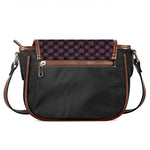 Black And Pink Spider Web Pattern Print Saddle Bag