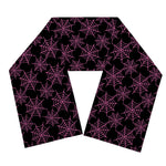 Black And Pink Spider Web Pattern Print Scarf