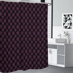 Black And Pink Spider Web Pattern Print Shower Curtain