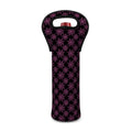 Black And Pink Spider Web Pattern Print Single Neoprene Wine Tote