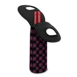 Black And Pink Spider Web Pattern Print Single Neoprene Wine Tote
