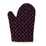 Black And Pink Spider Web Pattern Print Single Oven Mitt