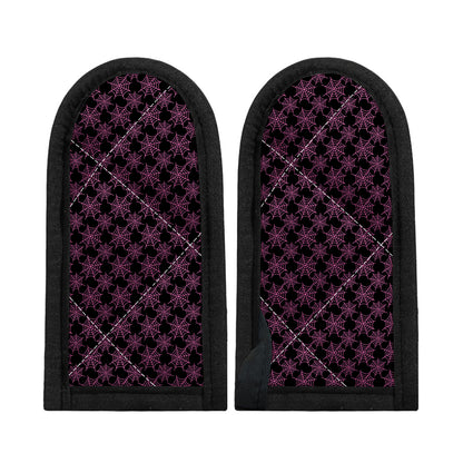 Black And Pink Spider Web Pattern Print Skillet Handle Cover