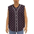 Black And Pink Spider Web Pattern Print Sleeveless Baseball Jersey