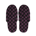 Black And Pink Spider Web Pattern Print Slippers