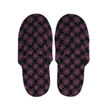Black And Pink Spider Web Pattern Print Slippers