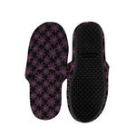 Black And Pink Spider Web Pattern Print Slippers