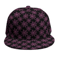 Black And Pink Spider Web Pattern Print Snapback Cap