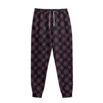 Black And Pink Spider Web Pattern Print Sweatpants