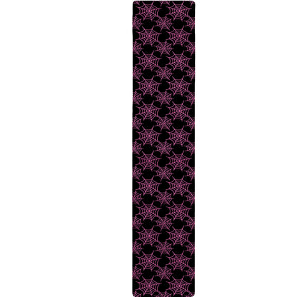 Black And Pink Spider Web Pattern Print Table Runner