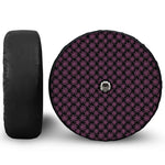 Black And Pink Spider Web Pattern Print Tire Cover With Camera Hole