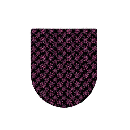 Black And Pink Spider Web Pattern Print Toilet Lid Cover